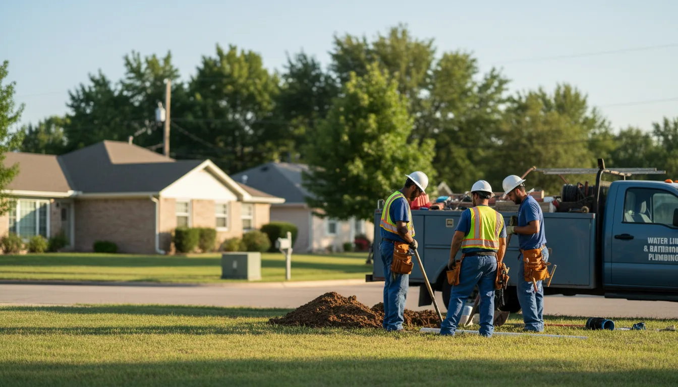 Residential water line and bathroom plumbing service in Russellville, OH